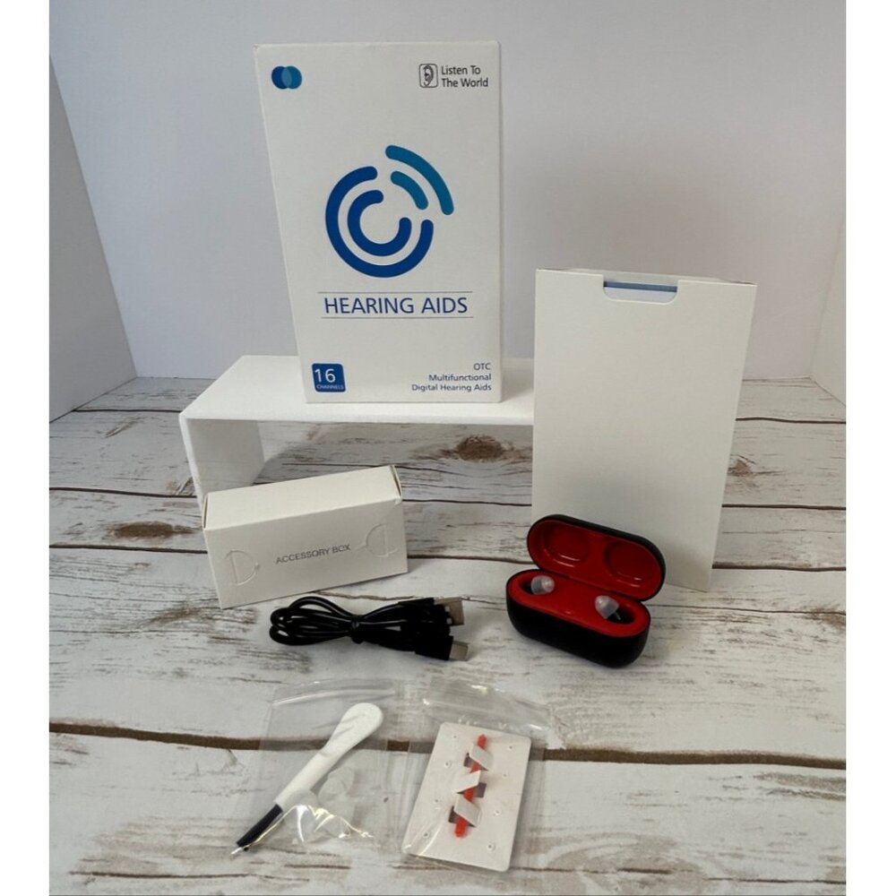OTC Multifunctional Digital Hearing Aids 16 Channels With Accessories & Charging